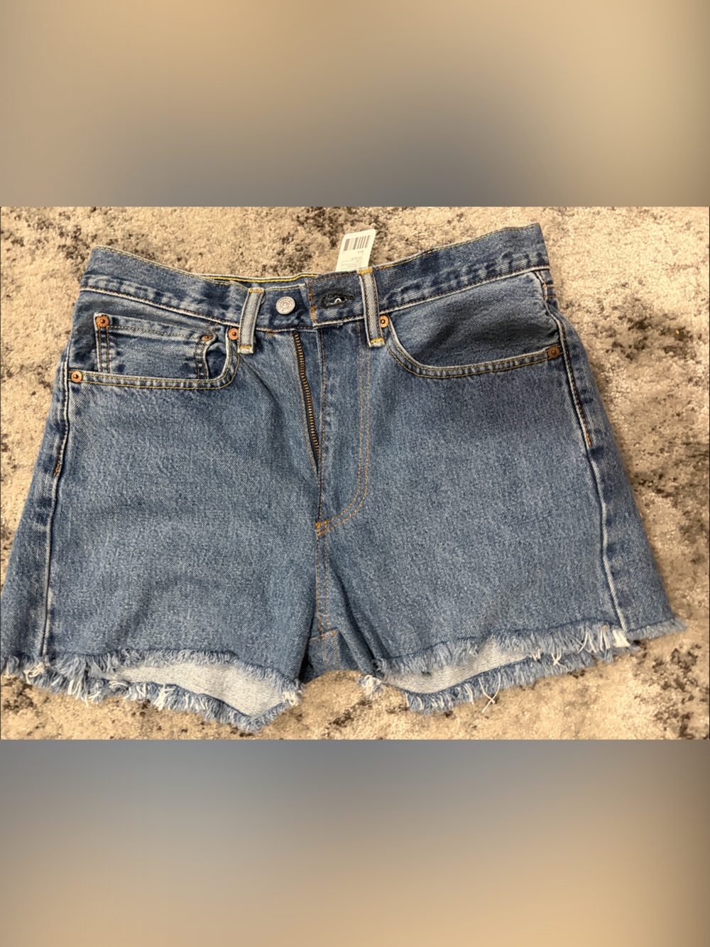 Urban Renewal Light Blue Frayed Hem Denim Shorts